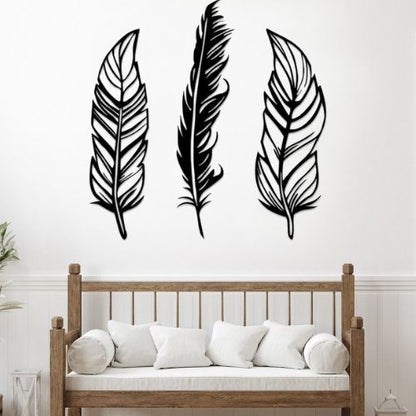 Décoration Murale Plume Métal